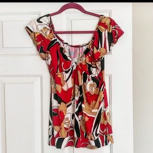 Aaddir Short Sleeve Multicolored Blouse